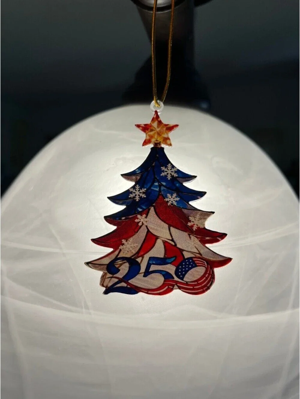 Patriotic 250th Anniversary Christmas Tree Ornament with Star 1/6